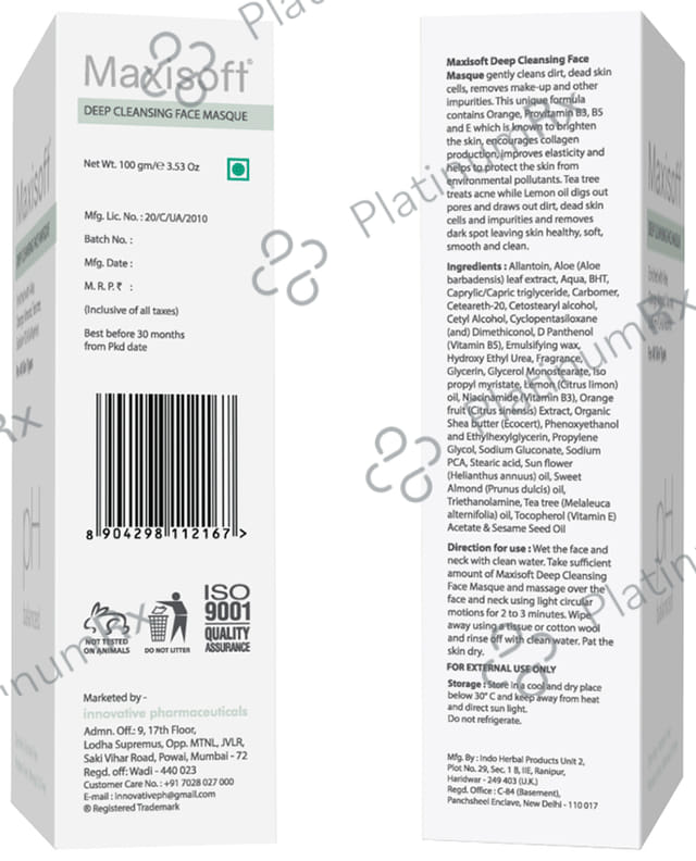 Maxisoft Deep Cleansing Face Masque (100gm Each) 4 Tubes