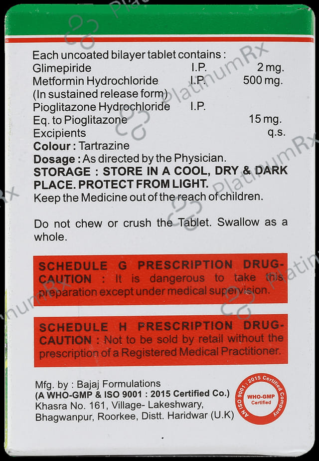 Cognipride MP 2/500/15mg Tablet SR 10s