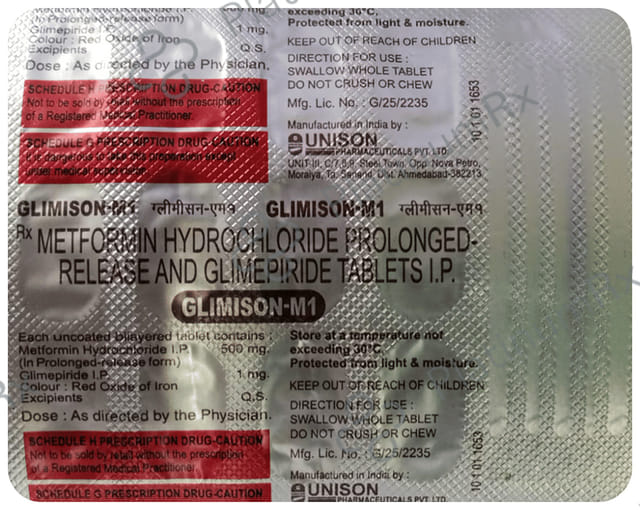 Glimison M 1/500mg Tablet PR 15s