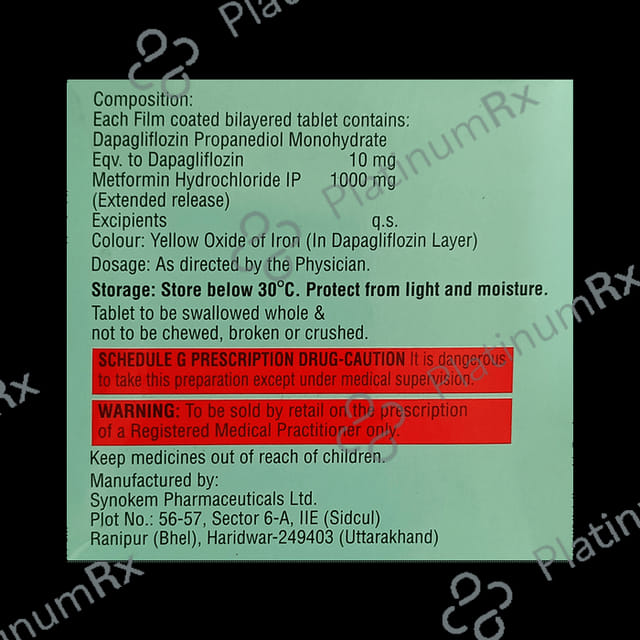 Dapaturn M Forte 10/1000mg Tablet ER 10s