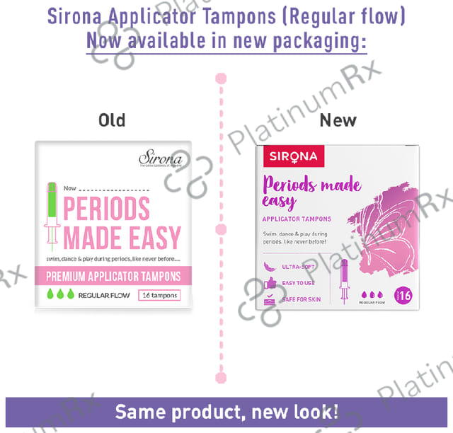 Sirona Premium Applicator Normal Flow Tampons 16s