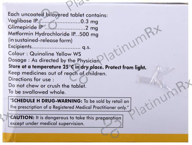 Voglinorm GM 2/0.3 2/500/0.3mg Tablet SR 10s