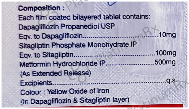 Dapacose Trio 10/500/100mg Tablet ER 10s