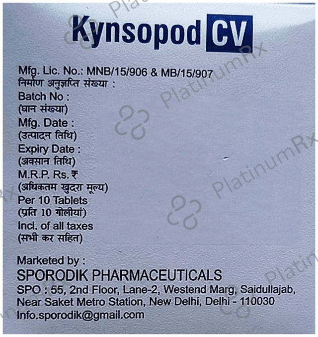 Kynsopod CV200/125mg Tablet 10s
