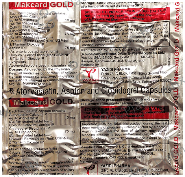 Makcard Gold 75/75/10mg Capsule 15s