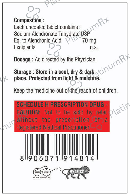 Alendate 70mg Tablet 4s