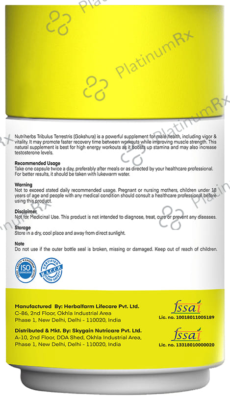 Nutriherbs Tribulus Terrestris 800mg Capsule