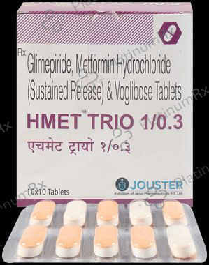 Hmet Trio 1mg/500mg/0.3mg Tablet