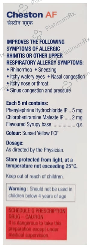 Cheston AF 2/5mg Orange Flavour Syrup 60ml