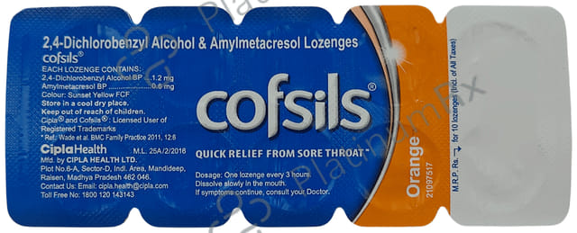 Cofsils 1.8mg Lozenges Orange 10s
