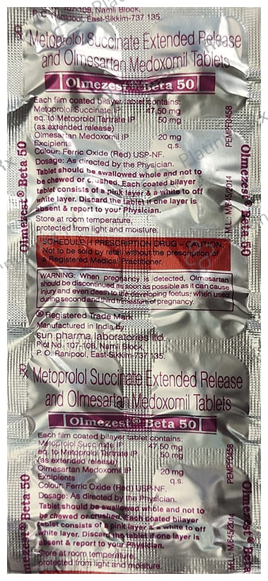Olmezest Beta 50/20mg Tablet ER 10s