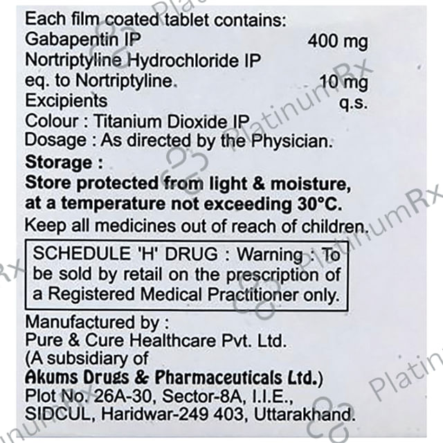 Laregab NT 400/10mg Tablet 10s