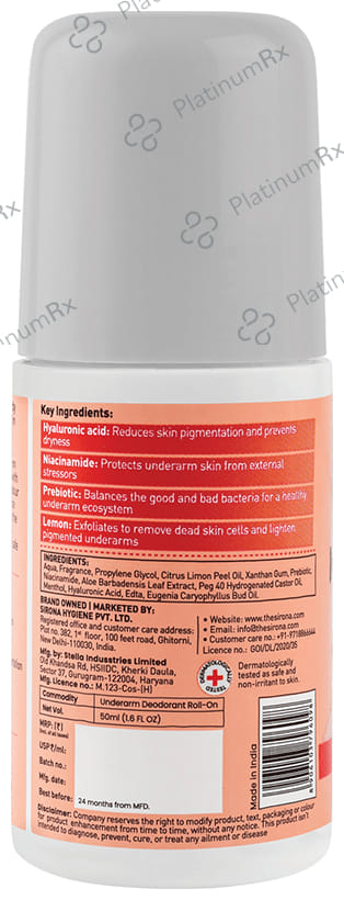 Sirona 2 in 1 Underarm Deodorant Roll-On Citrus Cheer