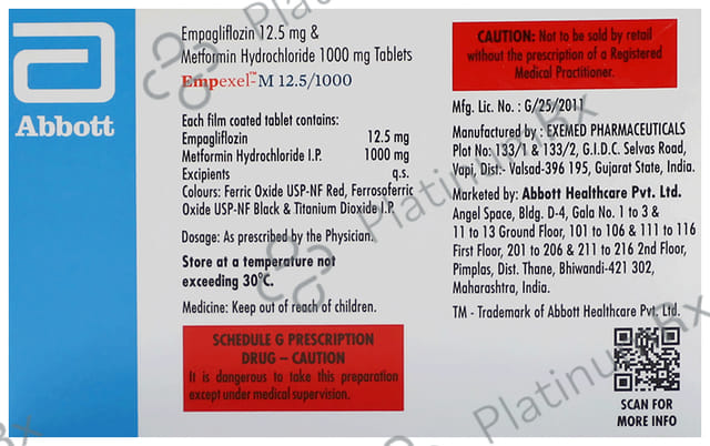 Empexel M 12.5/1000mg Tablet 10s