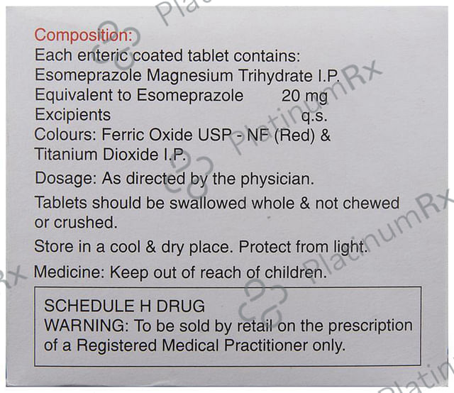 Esoz 20mg Tablet 15s