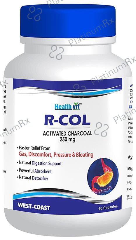 HealthVit R-Col Activated Charcoal 250mg Capsule