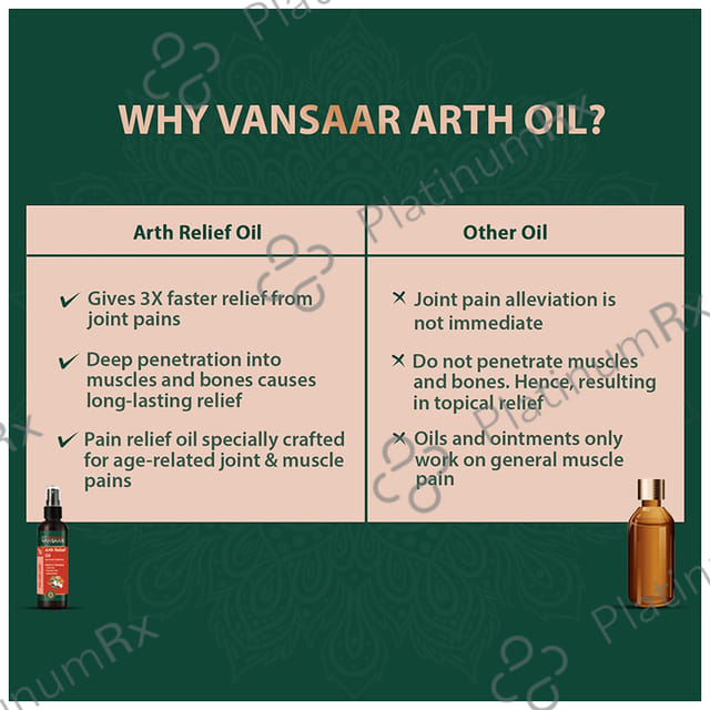 Vansaar Arth Relief Oil- Ayurvedic Joint & Muscle Pain Relief Oil 100 ml