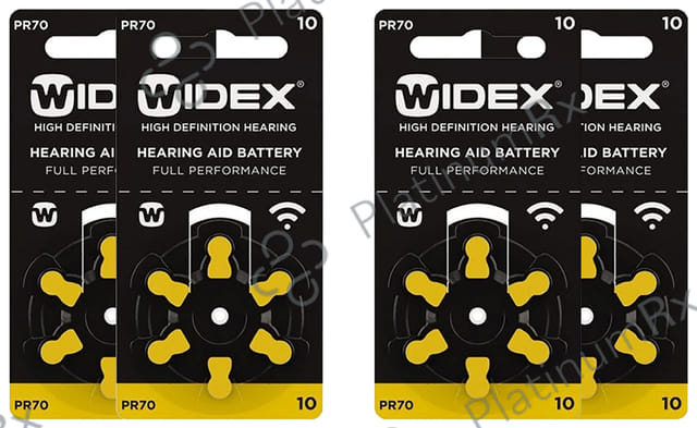 Widex Size 10 PR 70 Hearing Aid Battery (6 Each) 4 units