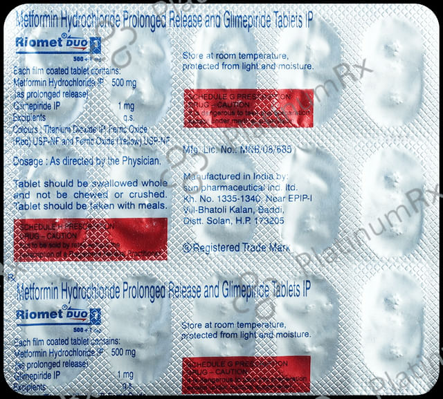Riomet Duo 1/500mg Tablet PR 15s
