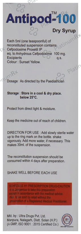 Antipod 100mg Dry Syrup 30ml