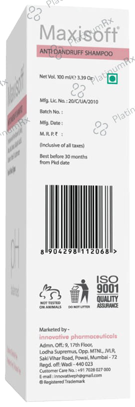 Maxisoft PH Balanced Anti Dandruff Shampoo (100ml Each) 4 Tubes