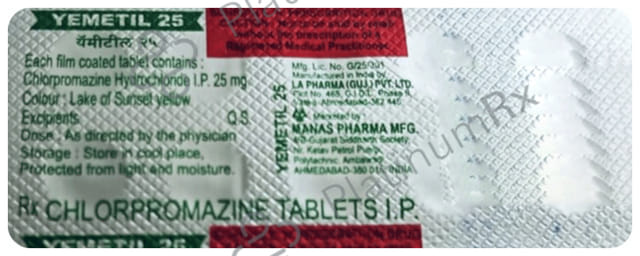 Yemetil 25mg Tablet