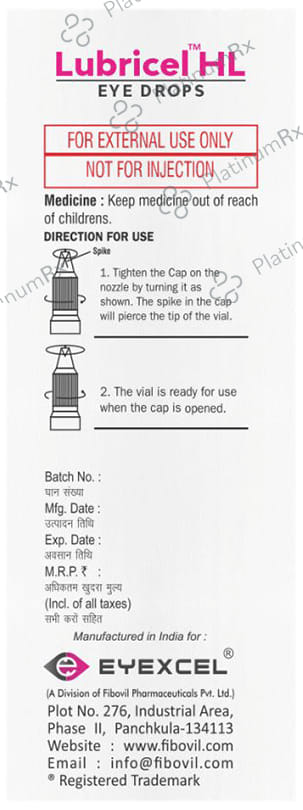 Lubricel HL 0.1% Eye Drop 10ml