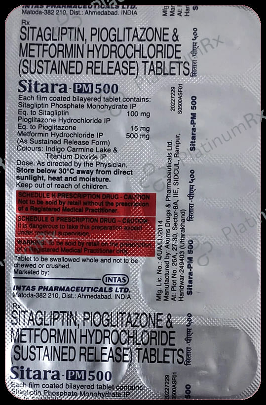 Sitara PM 500/15/100mg Tablet 10s
