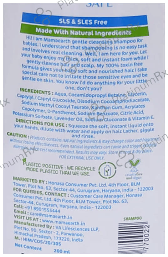 Mamaearth Baby Shampoo 200ml
