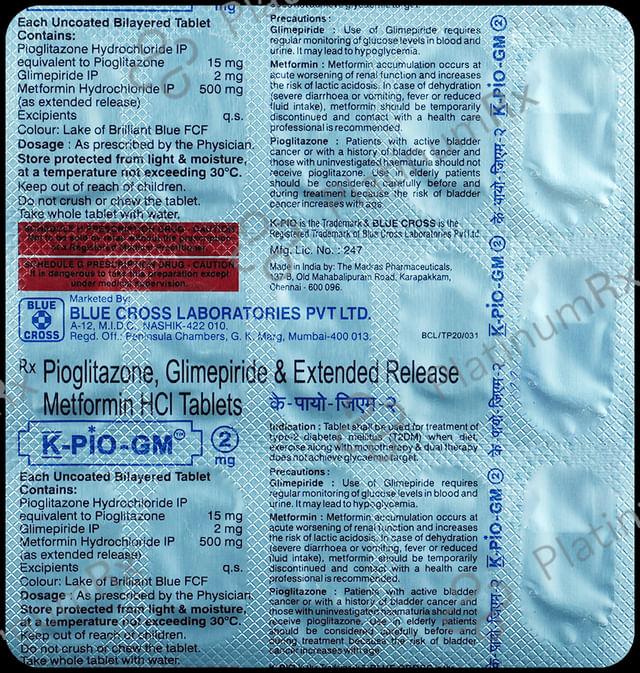 K Pio Gm 2/500/15mg Tablet ER 15s