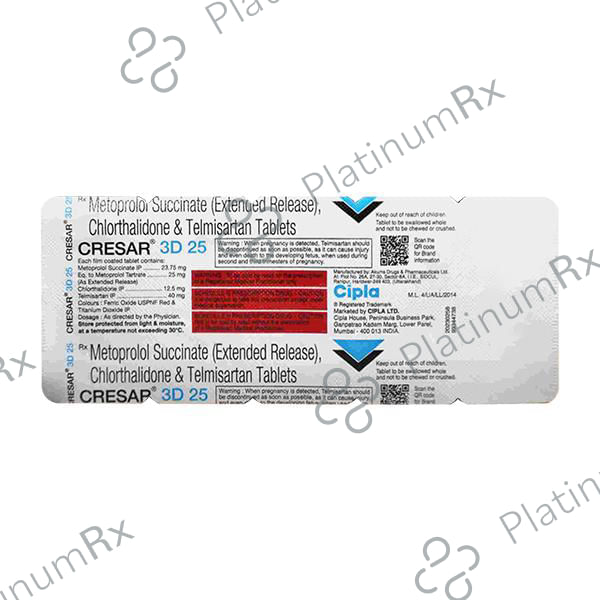Cresar 3D 25mg Tablet 10s