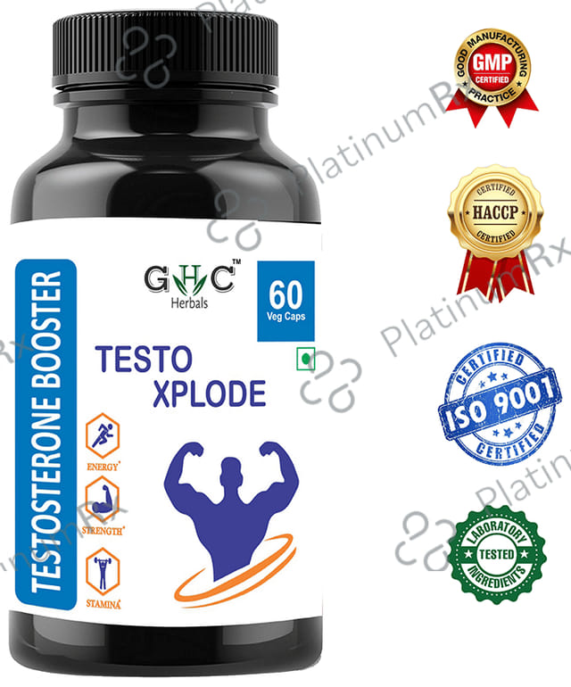 GHC Herbals Testo Xplode Testosterone Booster Veg Capsules