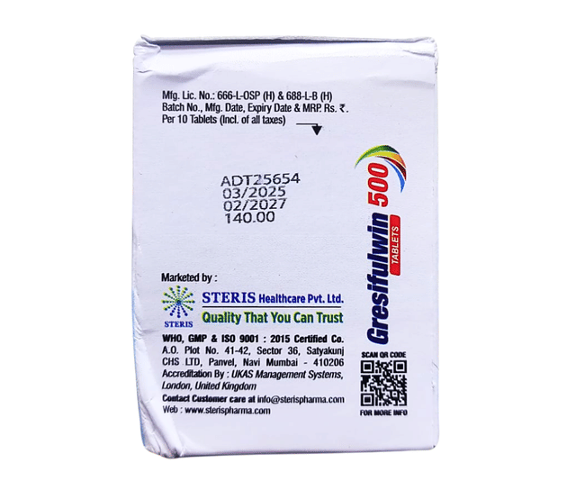 Gresifulwin 500mg Tablet 10s