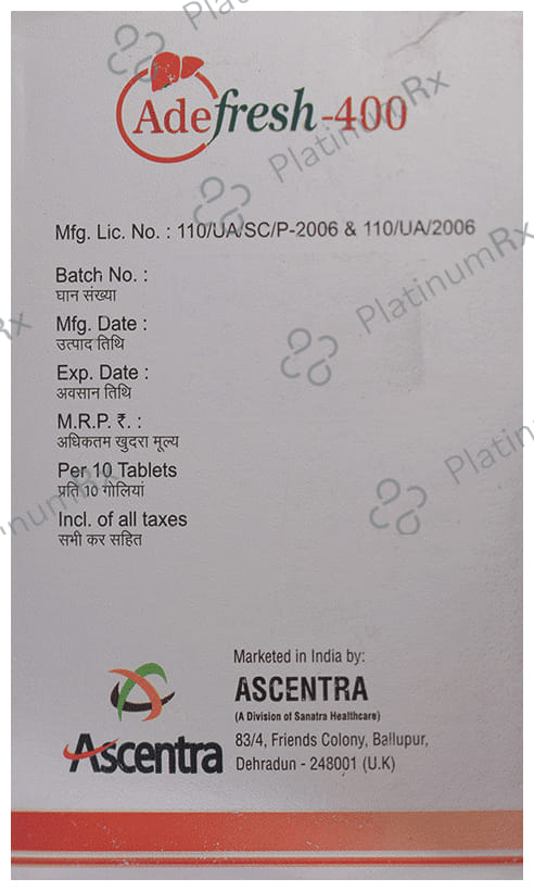 Adefresh 400mg Tablet 10s