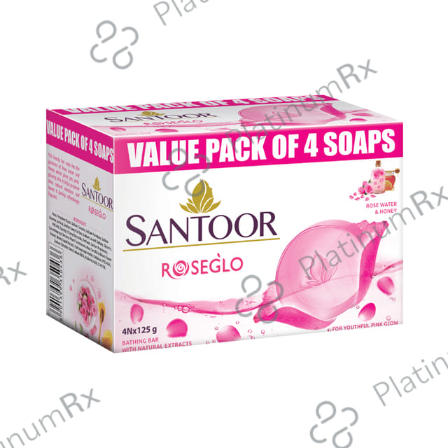 Santoor Roseglo Soap (125gm Each)