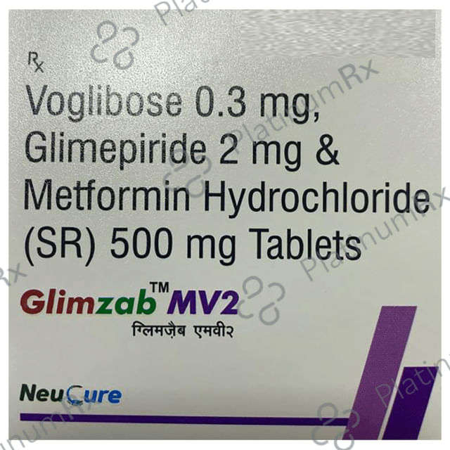 Glimzab MV 2mg/500mg/0.3mg Tablet ER