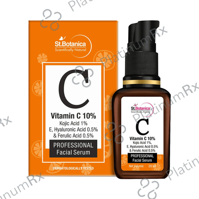 St.Botanica Vitamin C 10% + Kojic Acid 1% + E, Hyaluronic Acid 0.5% & Ferulic Acid 0.5% Professional Facial Serum