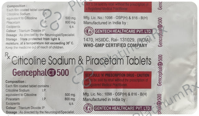 Gencephal CT 500/800mg Tablet 10s