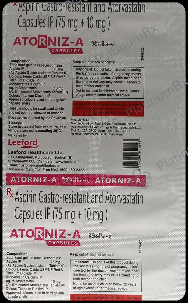 Atorniz A 10/75mg Capsule 10s