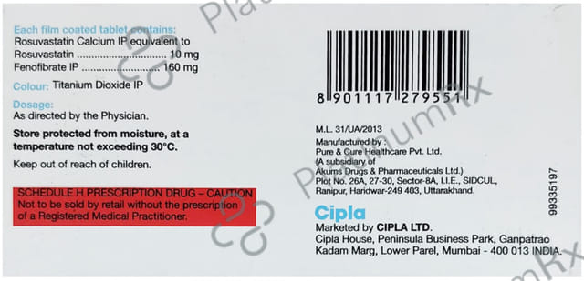 Rosugard F 160/10mg Tablet 10s