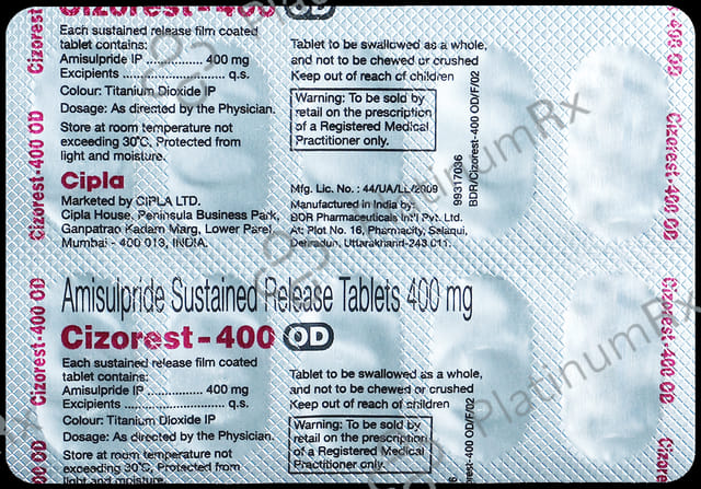 Cizorest 400mg OD Tablet SR 10s