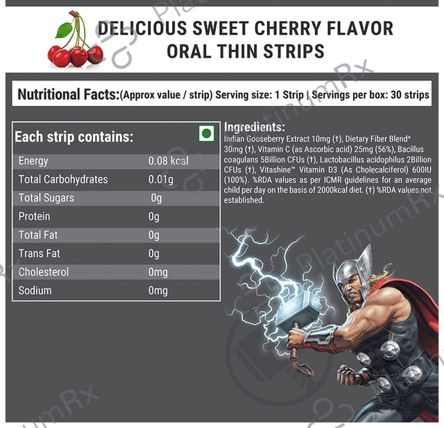 Wellbeing Nutrition Marvel Melts into Active Probiotic Oral Thin Strip Age 6+ Sweet Cherry