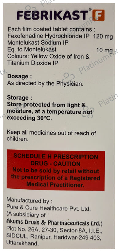 Febrikast F 10mg/120mg Tablet