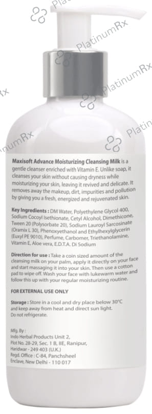 Maxisoft PH Balanced Advance Moisturizing Cleansing Milk (300ml Each) 1 Bottle
