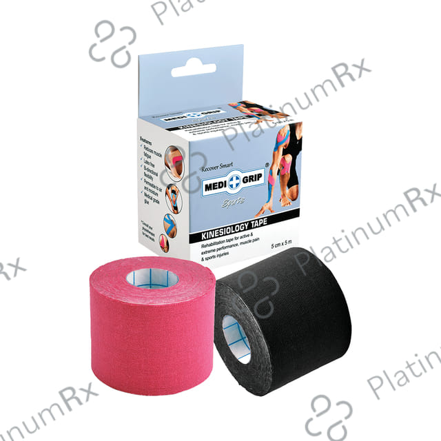 Medigrip Sports Kinesiology Tape 5cm x 5m Black & Pink