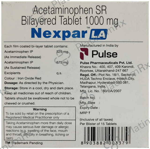 Nexpar LA 1000mg Tablet 15s