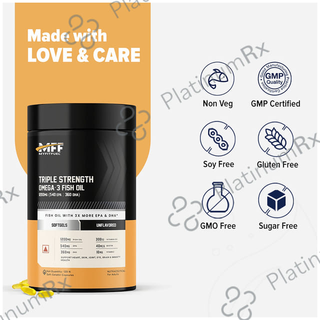 MyFitFuel Triple Strength Omega 3 Fish Oil 1200mg Soft Gelatin Capsule 60 capsules
