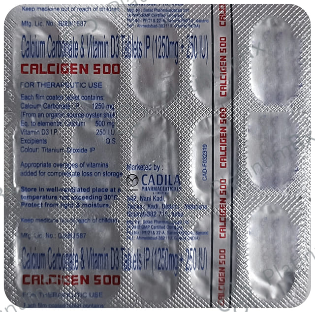 Calcigen 500 mg Tablet