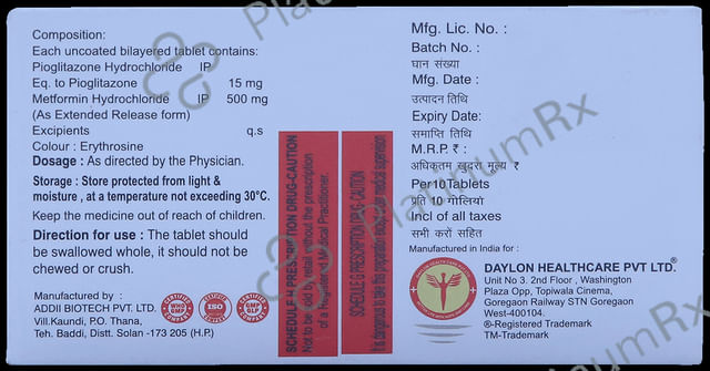 Mysensi M 15mg/500mg Tablet ER