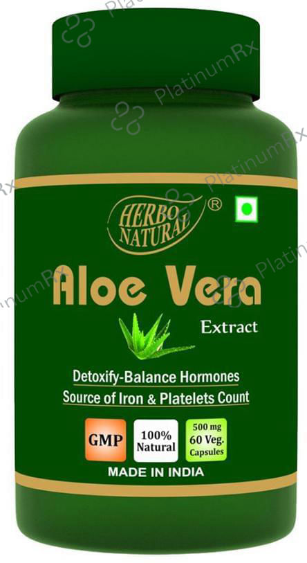 Herbo Natural Aloe Vera Extract 500mg Veg Capsule